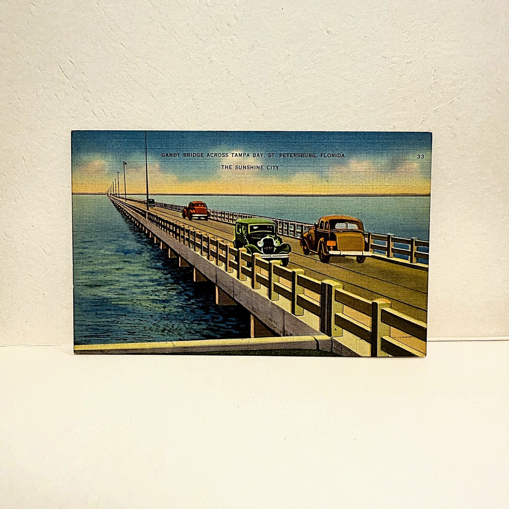 Genuine Vintage 1930s Tampa Bay Memorabilia Postcard